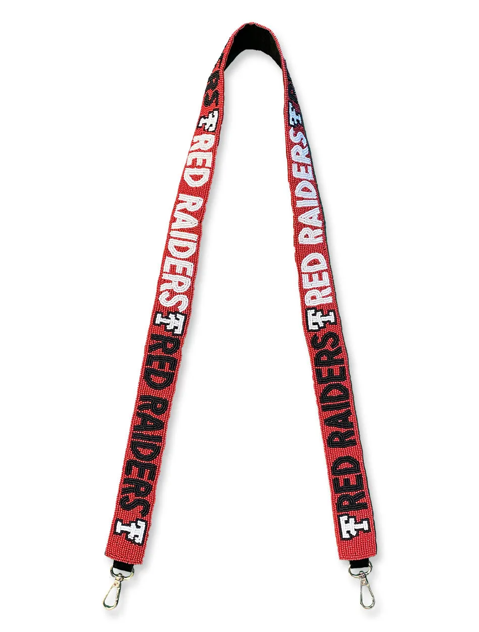 Texas Tech Dark Horse "Red Raiders" Red Beaded Purse Strap