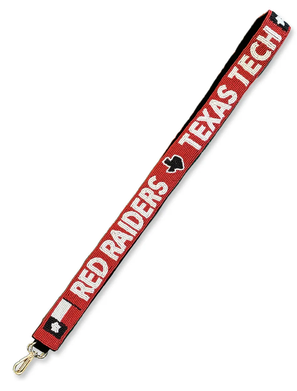 Texas Tech Dark Horse "Texas Flag" Red Beaded Purse Strap