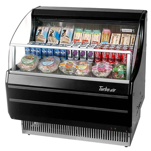 Turbo Air TOM-40SB-N 6.7 cu.ft. 39" 115V Black Refrigerated Horizontal Open Display Case