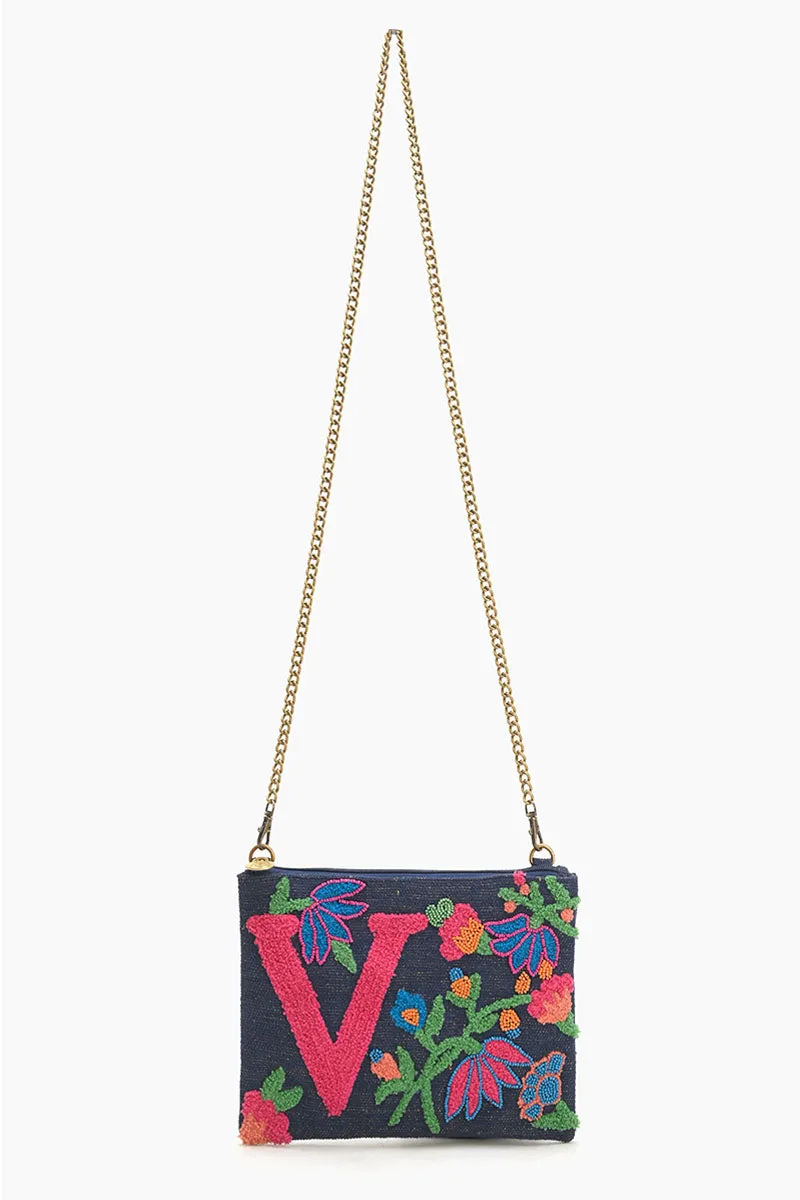 V Floral Crossbody Bag