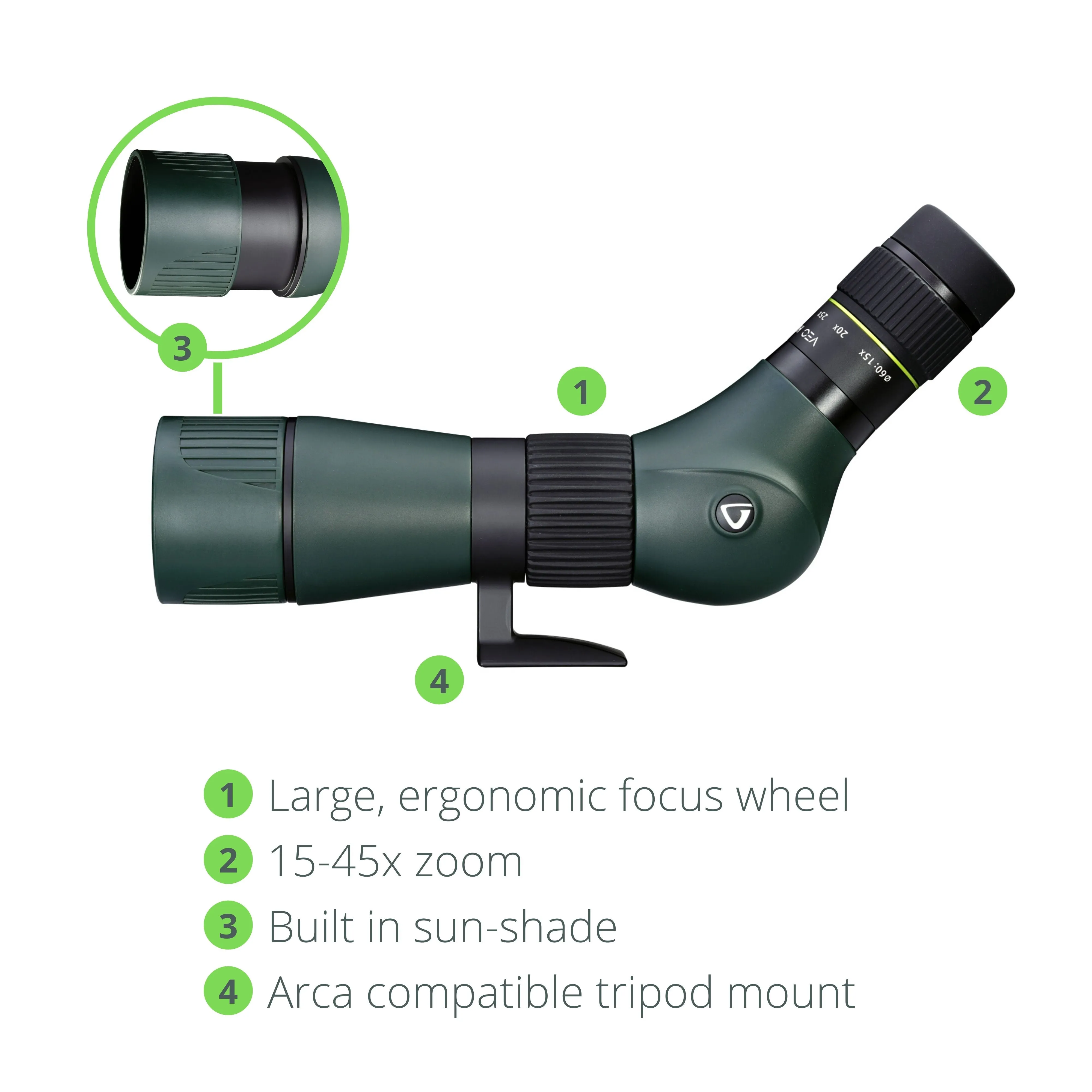 VEO HD 60A Lightweight Spotting Scope - 15-45x Zoom