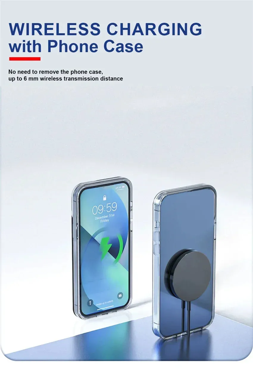 VIKEFON Magnetic Wireless Charger Fast Charging Pad Stand for iPhone 15 14 13 12 Pro Airpods PD Magnet Phone Chargers Station