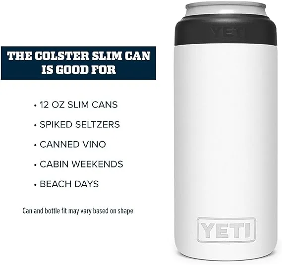 Yeti 12 Oz Colster Slim Can Cooler - White